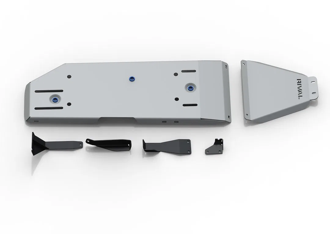 2333.9545.1.6 – RIVAL Skid Plate, Gas Tank Powder Coated White Aluminum With Mounting Kit